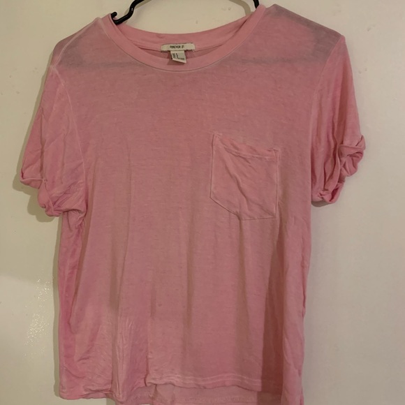 small pink forever 21 pocket tee - Picture 1 of 3